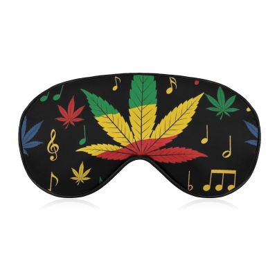 Sleep Shade Cover Rasta Flag Weedleaf Leaf Reggae Music Blindfold No Pressure Breathable Soft Eye Cover Light Blocking Travel Essentials
