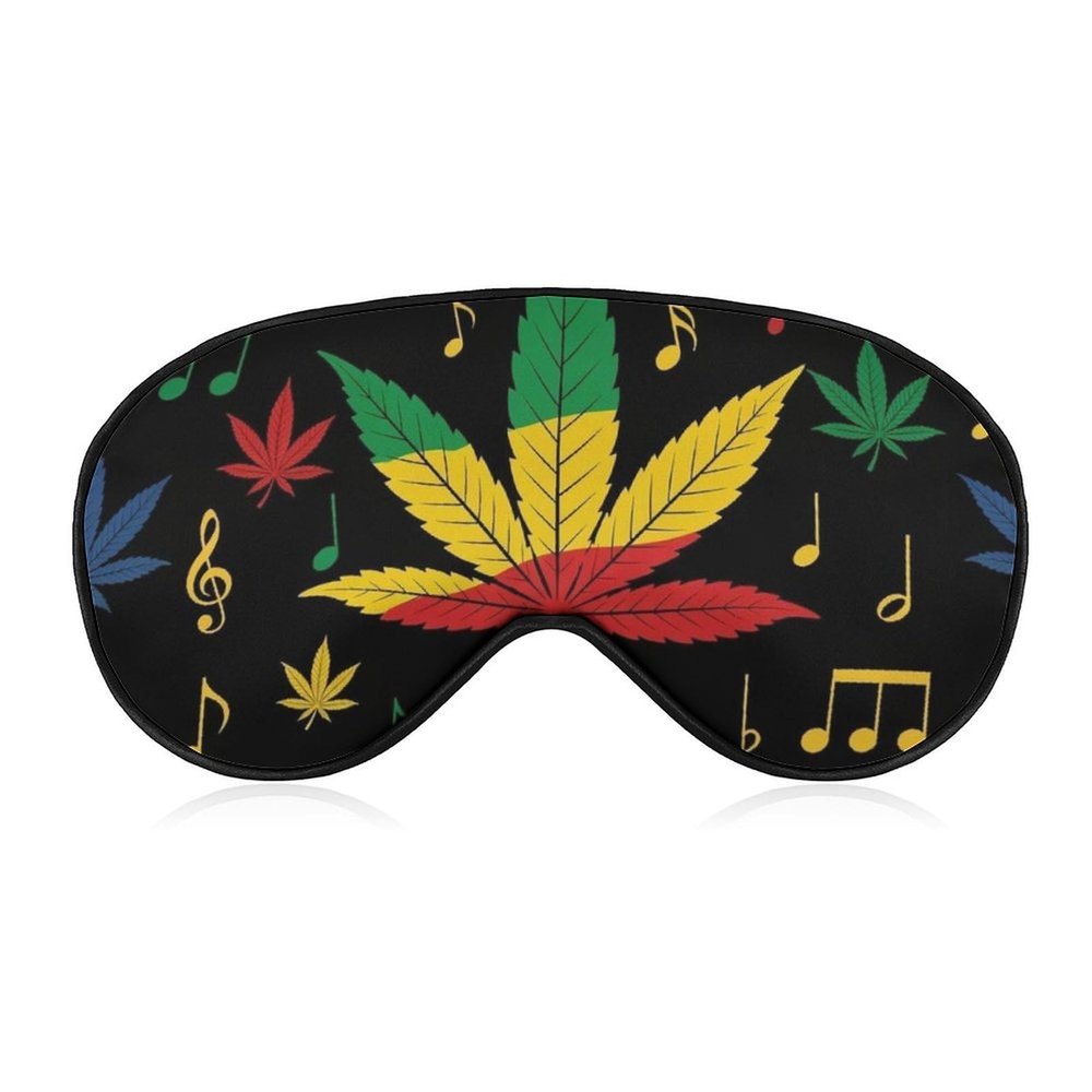 Sleep Shade Cover Rasta Flag Weedleaf Leaf Reggae Music Blindfold No Pressure Breathable Soft Eye Cover Light Blocking Travel Essentials