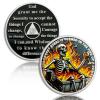 Skeletons in the Fire 24 Year Sobriety Coin, Dumpster Fire AA Medallion view 1