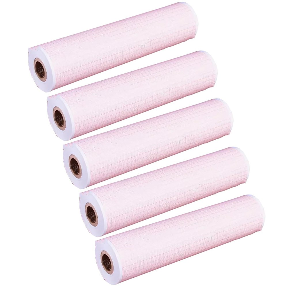 Wsexyy EKG Paper, 5 Rolls 216mm*30m ECG Print Paper, Thermal Recording Chart Papers for 12-Channel ECG/EKG Electrocardiogram, Adapt to Various Models