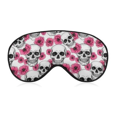 Comfortable Night Eye Shade Pink Flowers Sugar Skulls Soft Sleeping Mask Block Out Light Eye Cover Eyeshade for Women Men