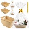 10PACK Empty Gift Basket Set, 11.8x9.8 Thick Kraft Market Tray Gift Basket view 1