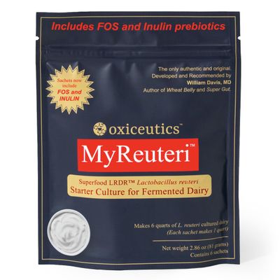 MyReuteri Complete Starter Culture LRDR + 13 g FOS/Inulin Prebiotic Blend Live Probiotic Cultures Makes 6 Quarts YogurtLike Cultured Dairy Developed with Dr. William Davis