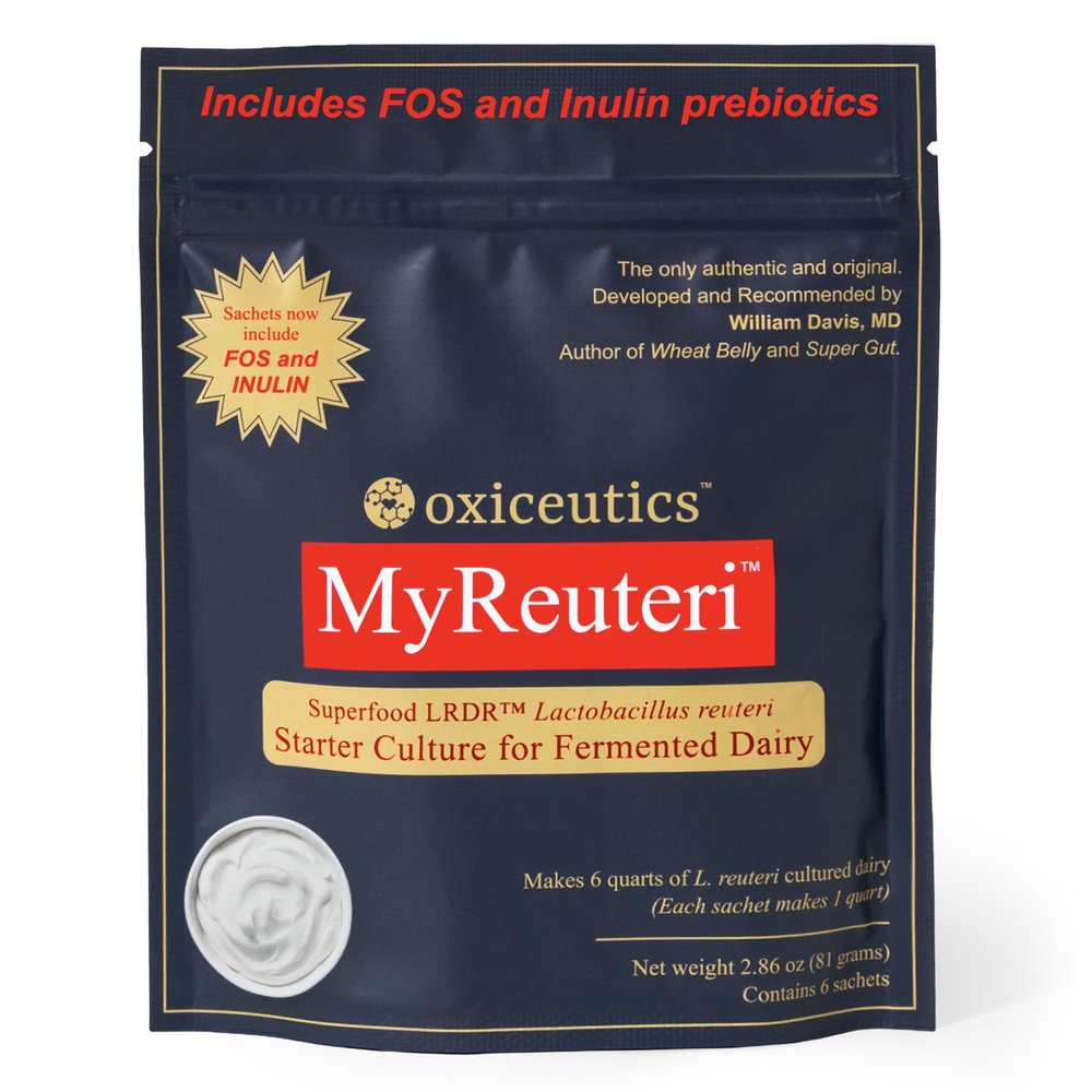 MyReuteri Complete Starter Culture LRDR + 13 g FOS/Inulin Prebiotic Blend Live Probiotic Cultures Makes 6 Quarts YogurtLike Cultured Dairy Developed with Dr. William Davis