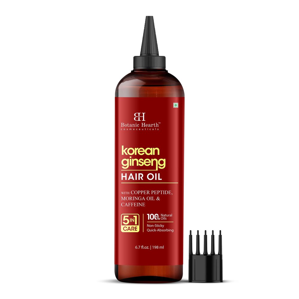 Botanic Hearth Hair Oil for Hair Growth & Home Hair Perm Kit | Strengthening Dry, Frizzy, Damaged Hair & Scalp Treatment | Korean Ginseng Hair Oil  6.7 Fl Oz