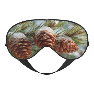 Pine Cones On Evergreen Tree Sleep Mask Eye Mask with Adjustable Strap, Eye Sleep Shade Cover Blocks Light for Women Men Airplane Travel Nap Meditation