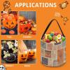 Postal Stationery Halloween Bucket with Handles, Trick Or Treat Bags, Candy Tote Bag, Gift Baskets view 3