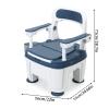 Adult Portable Bedside Commode, Toilet Chair Seat with Handles, Portable Anti-Slip Bedside Commode with Armrest Seat Height Adjustable, Rugged Construction Potty Chair for Adults Load 882Lbs Blue view 2