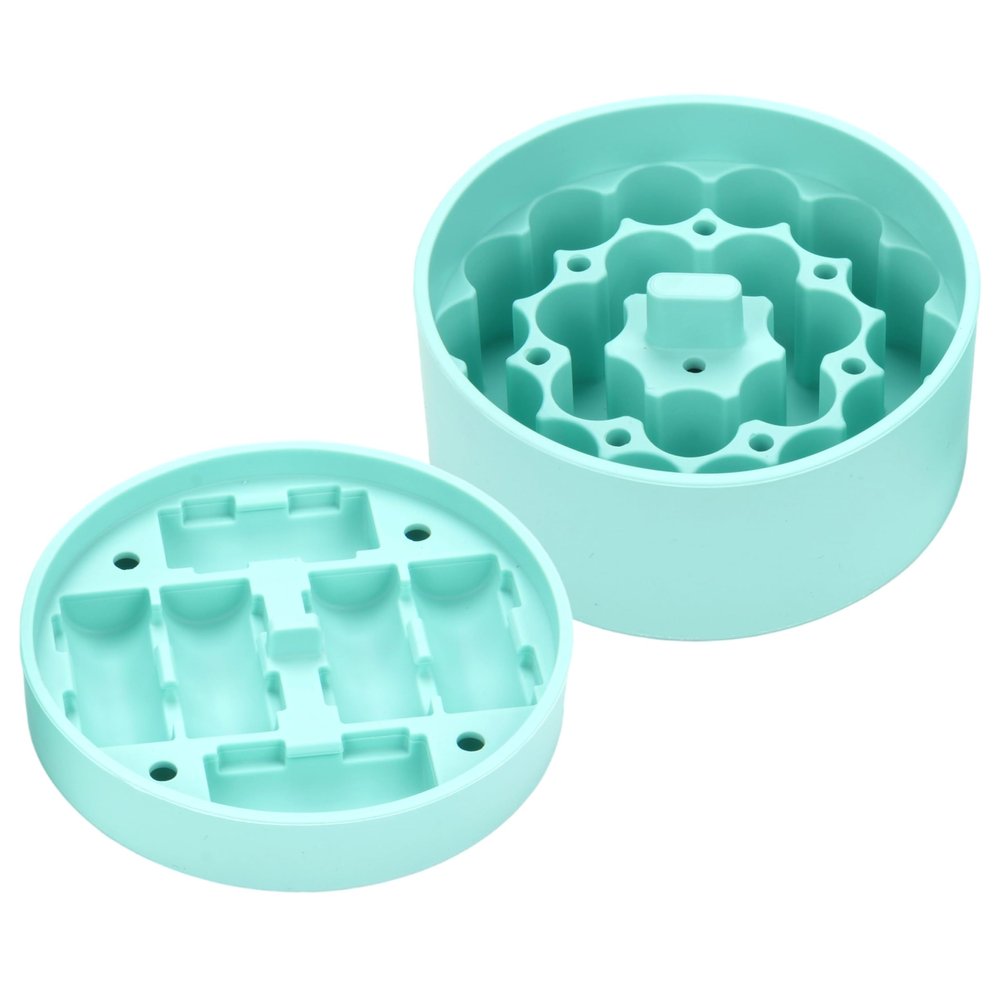 Purekra Silicone 3ml Vial Insert Set for Hydrapeak 32/25/18oz Food Jar - Peptide Storage (Fits 16.539mm Vials), 1 Short + 1 Tall Design, Freezer/Fridge/Travel Safe (Cyan, No Thermos/Vials)