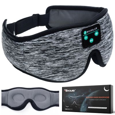 3D Sleep Mask With Bluetooth 5.4 Headphones, Wireless Sleep Headphones with Ultra-Thin HD Stereo Speakers for Side Sleepers, Eye Mask for Blackout & Noise Cancelling, Cool Gifts for Christmas Birthday