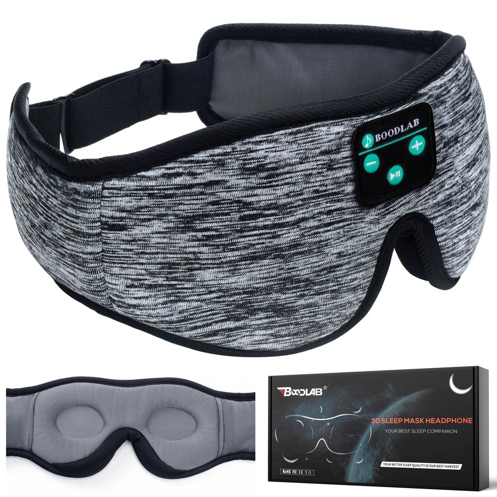 3D Sleep Mask With Bluetooth 5.4 Headphones, Wireless Sleep Headphones with Ultra-Thin HD Stereo Speakers for Side Sleepers, Eye Mask for Blackout & Noise Cancelling, Cool Gifts for Christmas Birthday