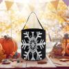 STVNKML White Snowflake Halloween Bucket with Handles, Trick Or Treat Bags, Candy Tote Bag, Gift Baskets view 1