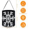 STVNKML White Snowflake Halloween Bucket with Handles, Trick Or Treat Bags, Candy Tote Bag, Gift Baskets view 2