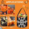 STVNKML White Snowflake Halloween Bucket with Handles, Trick Or Treat Bags, Candy Tote Bag, Gift Baskets view 3