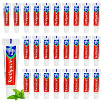 15 Tubes Travel Size Toothpaste in Bulk, Mini Small Toothpaste Mint Flavor Toothpastes for Guests Homeless Hotel Charity Toiletries Camping, 0.176oz/5g