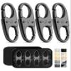 Vantamo Premium 4 Zipper Clips Anti Theft for Backpack, Luggage & Purse, Pull Replacement Zipper Locks, Purse Clip for Travel view 1