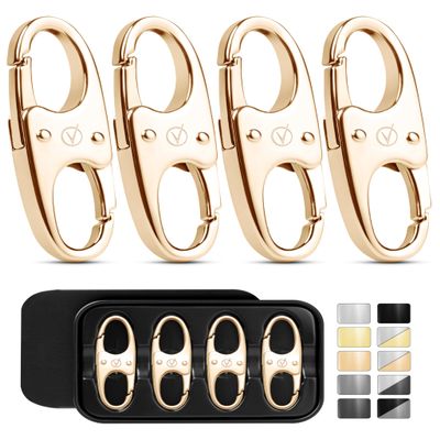 Vantamo Premium 4 Zipper Clips Anti Theft for Backpack, Luggage & Purse, Pull Replacement Zipper Locks, Purse Clip for Travel
