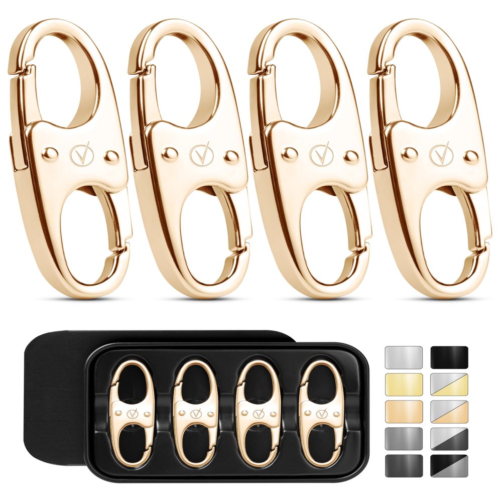 Vantamo Premium 4 Zipper Clips Anti Theft for Backpack, Luggage & Purse, Pull Replacement Zipper Locks, Purse Clip for Travel