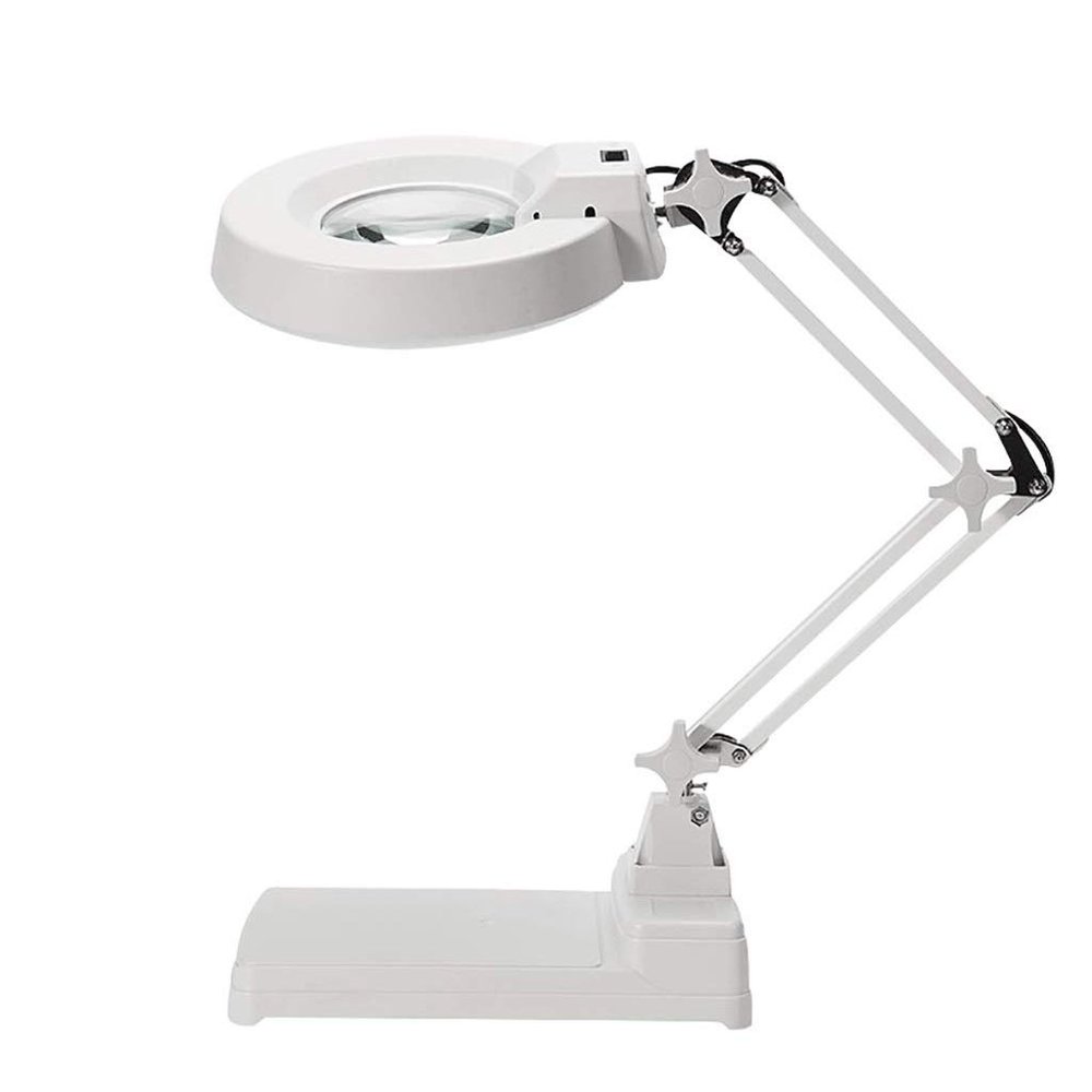 GFAZXDS Folding/lamp Magnifying Table lamp White/Blue Glass Electronic 10/20 Times Auspicious Clouds