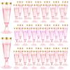 100 Pack Pink Plastic Champagne Flutes with Gold Rim, 5.5 Oz Clear Disposable Plastic Champagne Glasses, Wine Glasses Cups for Wedding Celebration Birthday Party Wine Tasting New Years Eve Supplies view 1