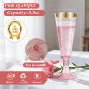 100 Pack Pink Plastic Champagne Flutes with Gold Rim, 5.5 Oz Clear Disposable Plastic Champagne Glasses, Wine Glasses Cups for Wedding Celebration Birthday Party Wine Tasting New Years Eve Supplies view 2
