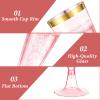 100 Pack Pink Plastic Champagne Flutes with Gold Rim, 5.5 Oz Clear Disposable Plastic Champagne Glasses, Wine Glasses Cups for Wedding Celebration Birthday Party Wine Tasting New Years Eve Supplies view 4