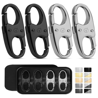 Vantamo Premium 4 Zipper Clips Anti Theft for Backpack, Luggage & Purse, Pull Replacement Zipper Locks, Purse Clip for Travel