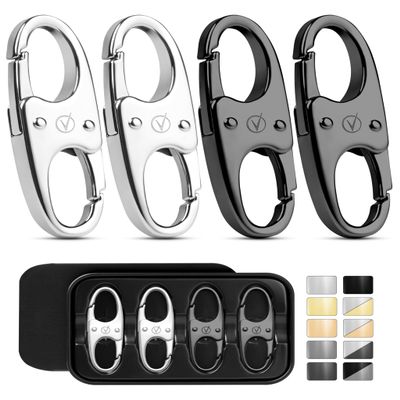 Vantamo Premium 4 Zipper Clips Anti Theft for Backpack, Luggage & Purse, Pull Replacement Zipper Locks, Purse Clip for Travel