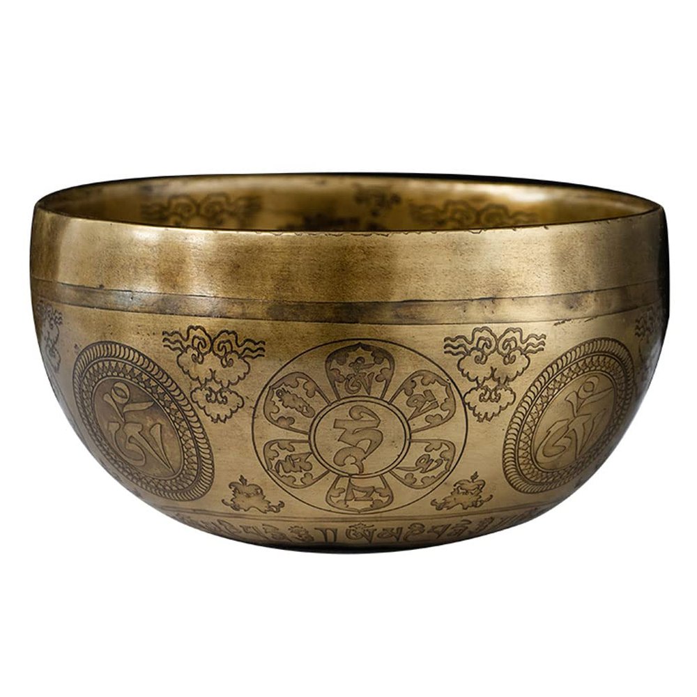 GFAZXDS Copper Bowl Tibetan Singing Bowl Meditation Sound Bowl Handmade Carving Sound Therapy Bowl Carving Bowl Yoga Meditation Bowl for Healing Bowl