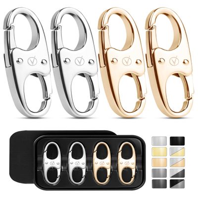 Vantamo Premium 4 Zipper Clips Anti Theft for Backpack, Luggage & Purse, Pull Replacement Zipper Locks, Purse Clip for Travel
