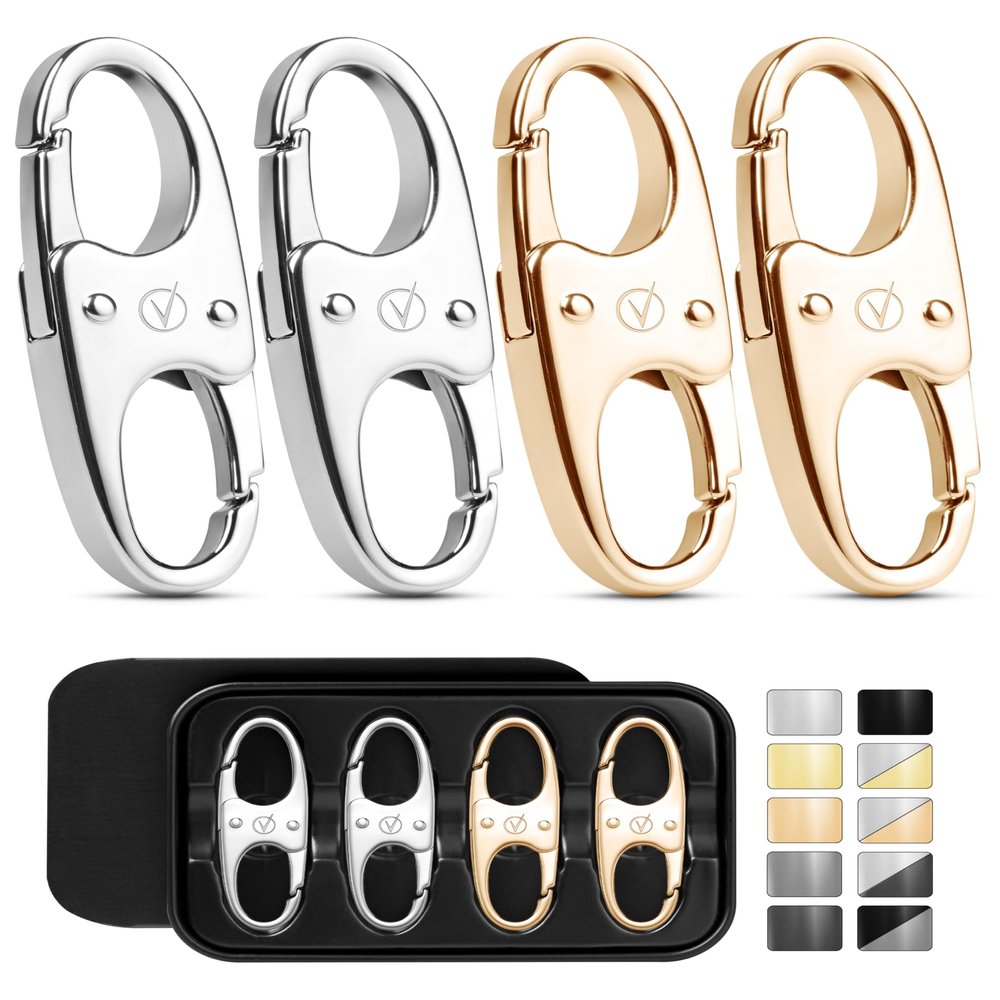 Vantamo Premium 4 Zipper Clips Anti Theft for Backpack, Luggage & Purse, Pull Replacement Zipper Locks, Purse Clip for Travel