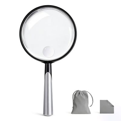 10X 30X Handheld Magnifying Glass for Reading- 90mm Diameter, PMMA Lens, Lightweight ABS Frame, Reading Magnifier for Seniors,Suitable for Close Work Hobbies and Science