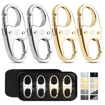 Vantamo Premium 4 Zipper Clips Anti Theft for Backpack, Luggage & Purse, Pull Replacement Zipper Locks, Purse Clip for Travel