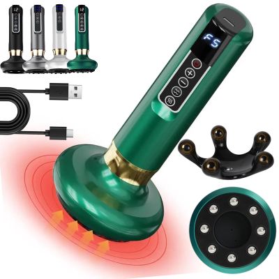 Lcassoon Anti Cellulite Massager, Handheld Cellulite Massager, 6/12 Suction Modes, for Legs, Belly, Thighs, Arms, Butt (Green,12 Suction Levels)