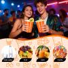 Pineburg Orange Plastic Cups 16oz 100 Pack - Disposable Party Cups for Construction Truck Birthday Safari Animal Sports Summer Graduation Wedding view 4