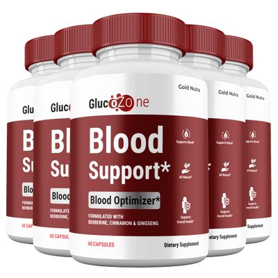 Gold Nutra GlucoZone Capsules, All Natural Supplement Official Gluco Zone Maximum Strength, Glycogen Premium Balance Formula Pills, 5 Month Supply (5 Pack)