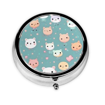 Cute Fox3 Compartment Pillbox, A Portable Medicine Box That Holds Vitamins, Medications, Fish Oil and Supplements.