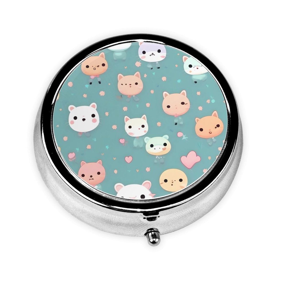 Cute Fox3 Compartment Pillbox, A Portable Medicine Box That Holds Vitamins, Medications, Fish Oil and Supplements.