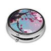 Small Pink Flowers3 Compartment Pillbox, A Portable Medicine Box That Holds Vitamins, Medications, Fish Oil and Supplements. view 2