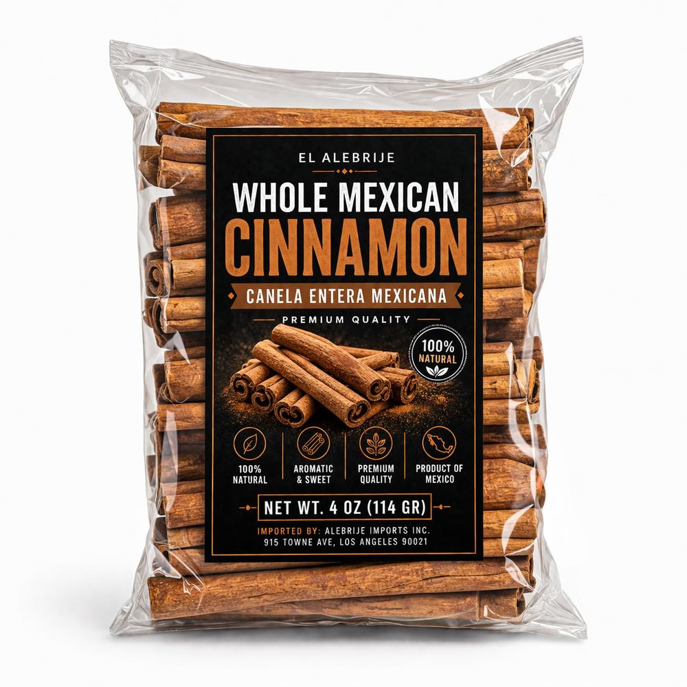 El Alebrije - Authentic Mexican Cinnamon Sticks 4 Oz (114 Gr) - Canela Entera Oaxaquea Calidad Premium - Premium Quality | Imported from Mexico
