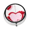 Little Red Heart3 Compartment Pillbox, A Portable Medicine Box That Holds Vitamins, Medications, Fish Oil and Supplements. view 1