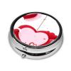 Little Red Heart3 Compartment Pillbox, A Portable Medicine Box That Holds Vitamins, Medications, Fish Oil and Supplements. view 2