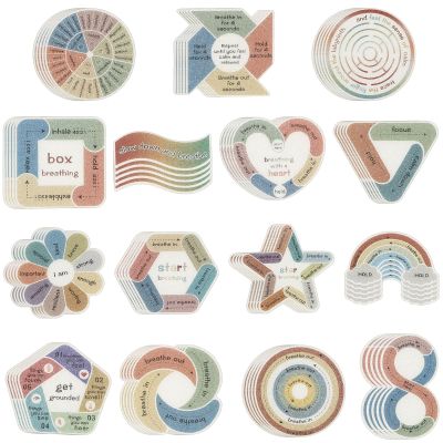 75 Pcs Calm Stickers for Anxiety 15 Styles Textured Sensory Stickers Anxiety Relief Items Boho Calm Sticker Bulk Mood Calming Waterproof Fidget Adults Classroom Teacher Supplies