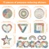 75 Pcs Calm Stickers for Anxiety 15 Styles Textured Sensory Stickers Anxiety Relief Items Boho Calm Sticker Bulk Mood Calming Waterproof Fidget Adults Classroom Teacher Supplies view 2