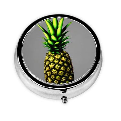 Cartoon Pineapple3 Compartment Pillbox, A Portable Medicine Box That Holds Vitamins, Medications, Fish Oil and Supplements.