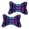 WUXEKZO Pack of 2 Purple Butterfly Car Headrest Protect Neck Pillow Ergonomic Design, Breathable & Comfortable Memory Foam Car Seat Neck Rest Cushion Pillow for Driving view 1