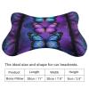 WUXEKZO Pack of 2 Purple Butterfly Car Headrest Protect Neck Pillow Ergonomic Design, Breathable & Comfortable Memory Foam Car Seat Neck Rest Cushion Pillow for Driving view 2