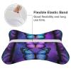 WUXEKZO Pack of 2 Purple Butterfly Car Headrest Protect Neck Pillow Ergonomic Design, Breathable & Comfortable Memory Foam Car Seat Neck Rest Cushion Pillow for Driving view 3