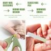 Baby Nail Care Set, 5 in 1 Baby Nail File Clippers Infant Grooming Kit Manicure Set for Newborn, Infant, Toddler, and Kids, Green view 4