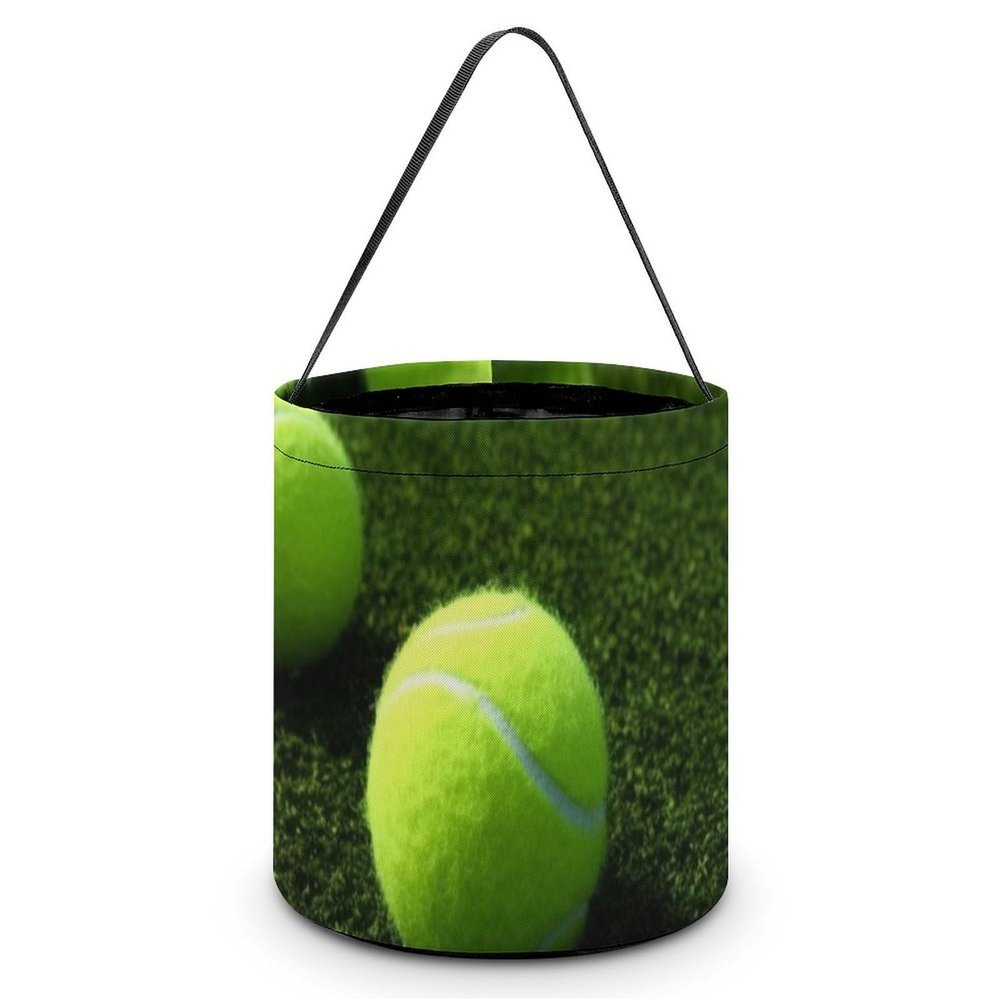 IOLVSHGH Tennis Balls Halloween Tote Bag Reusable Treat Bags with Handles Large Goodie Candy Bags Snack Tote Treat Bucket for Gifts Wrapping Holiday Easter Party Favor Supply